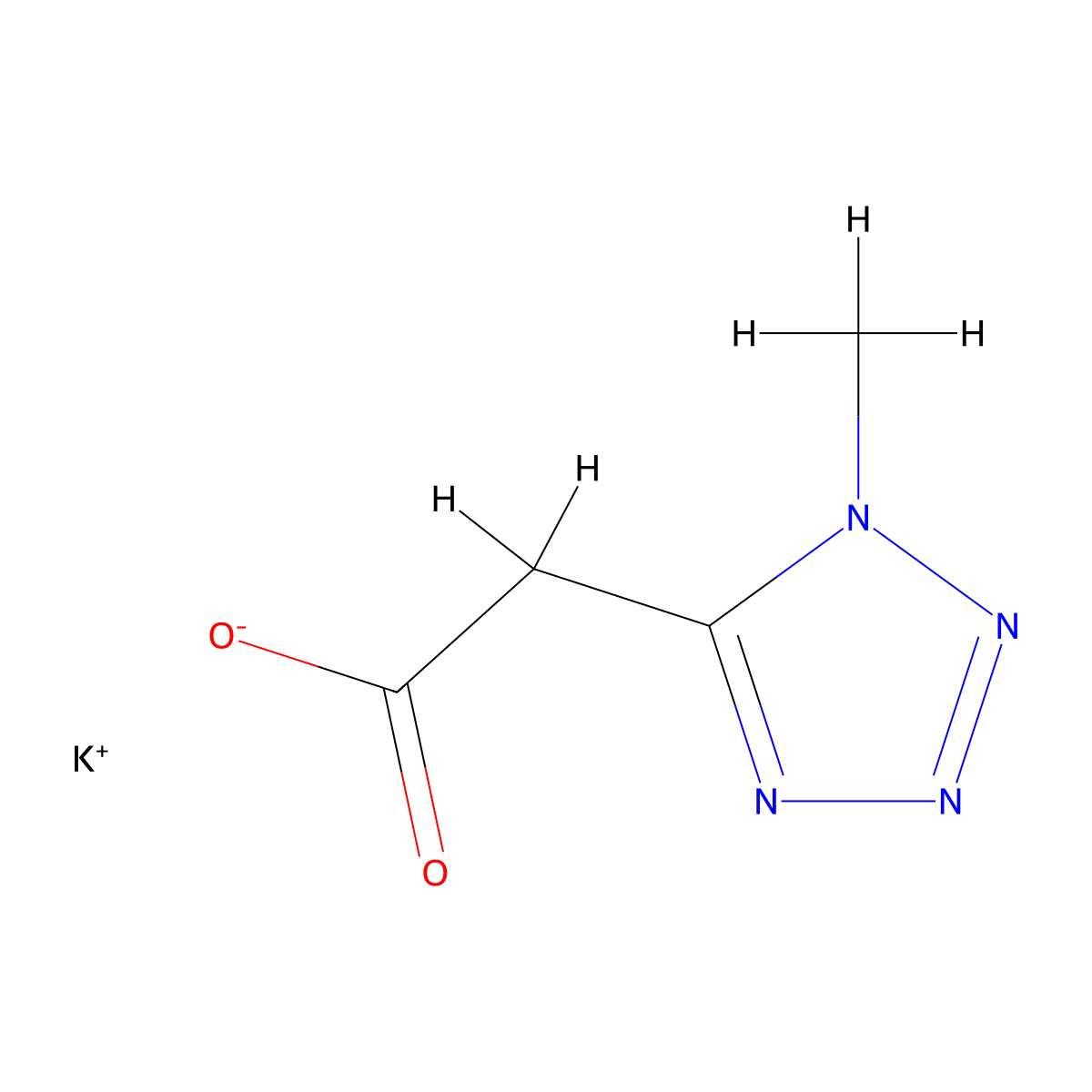 potassium2-(1-methyl-1H-1,2,3,4-tetrazol-5-yl)acetate molecular structure, CAS 1135039-35-8