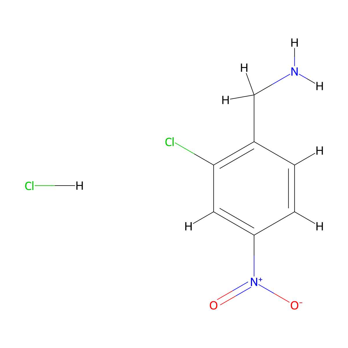 (2-Chloro-4-nitrophenyl)methanamine hydrochloride molecular structure, CAS 1135056-86-8