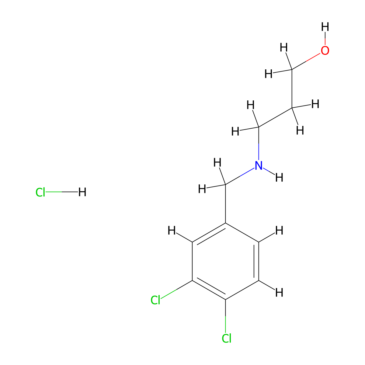 3-{[(3,4-Dichlorophenyl)methyl]amino}propan-1-ol hydrochloride molecular structure, CAS 1135064-72-0