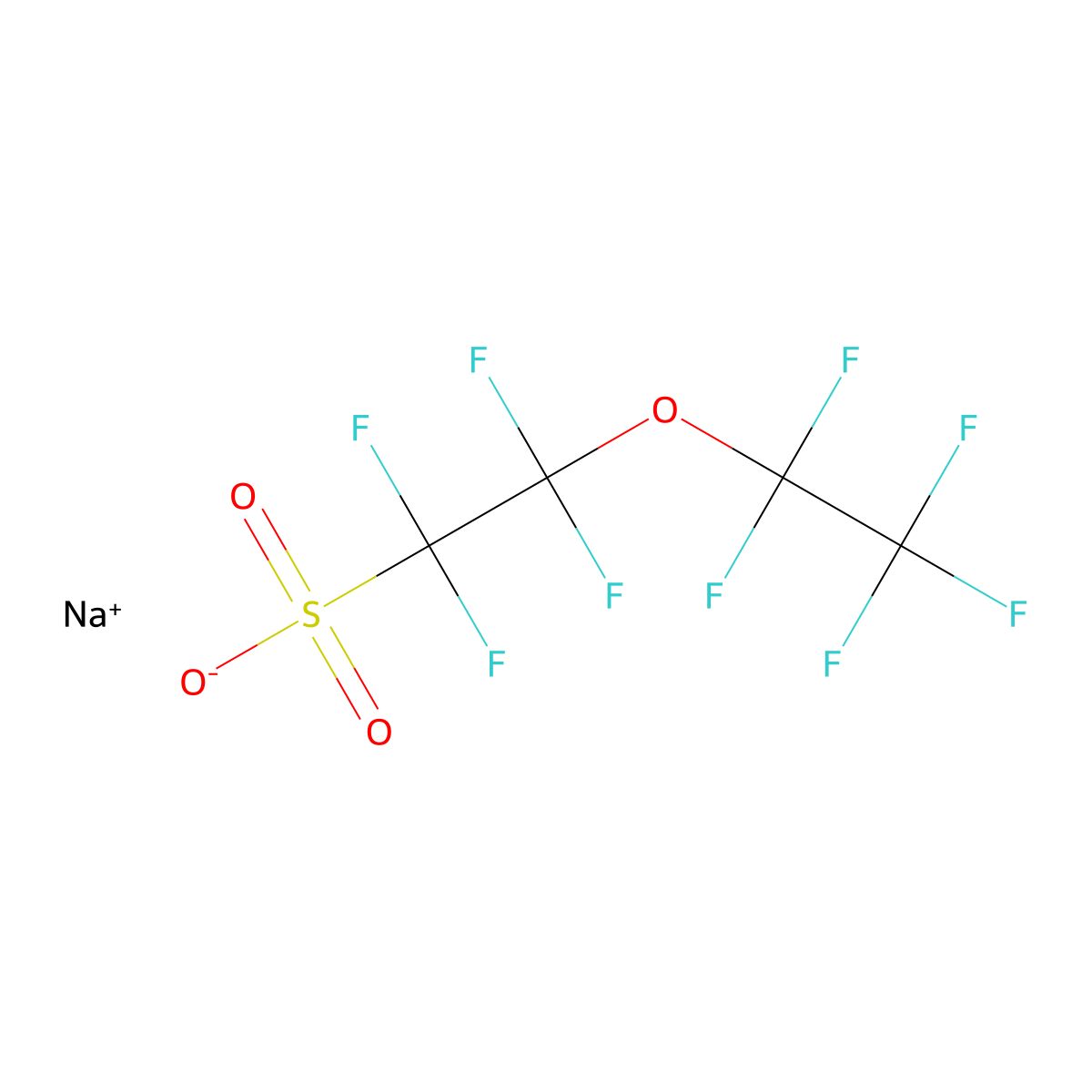 Sodium 1,1,2,2-tetrafluoro-2-(1,1,2,2,2-pentafluoroethoxy)ethanesulfonate molecular structure, CAS 113507-87-2