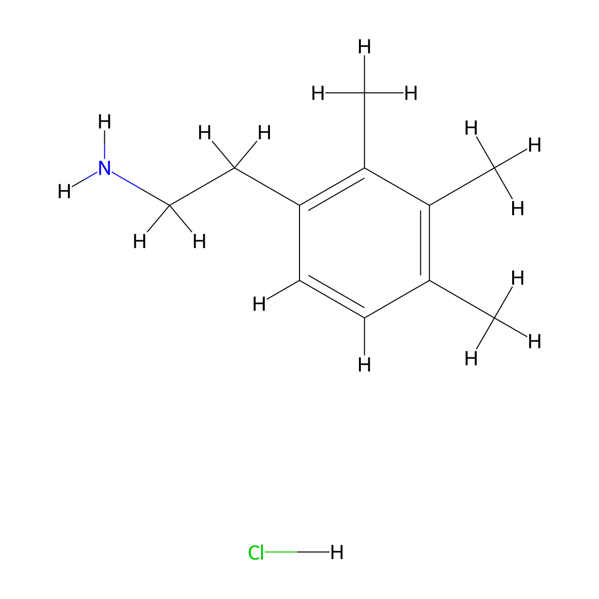 2-(2,3,4-Trimethylphenyl)ethan-1-amine hydrochloride molecular structure, CAS 1135075-17-0