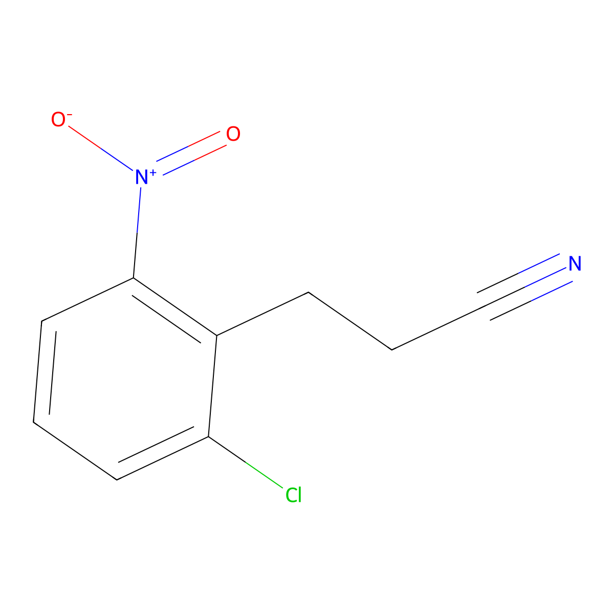 3-(2-Chloro-6-nitrophenyl)propanenitrile molecular structure, CAS 113508-13-7