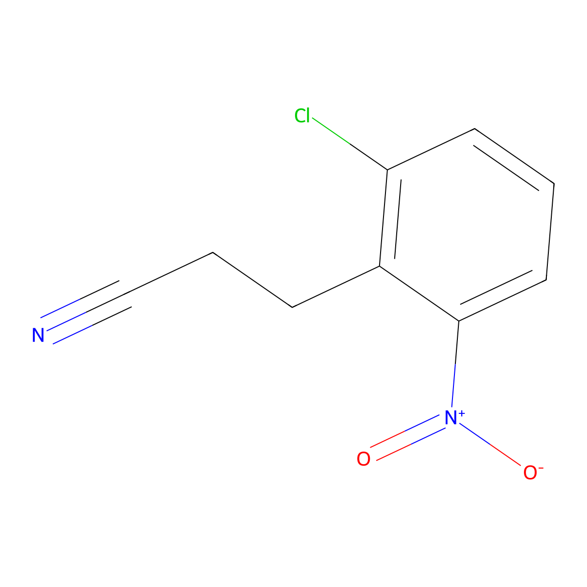 3-(2-Chloro-6-nitrophenyl)propanenitrile molecular structure, CAS 113508-13-7