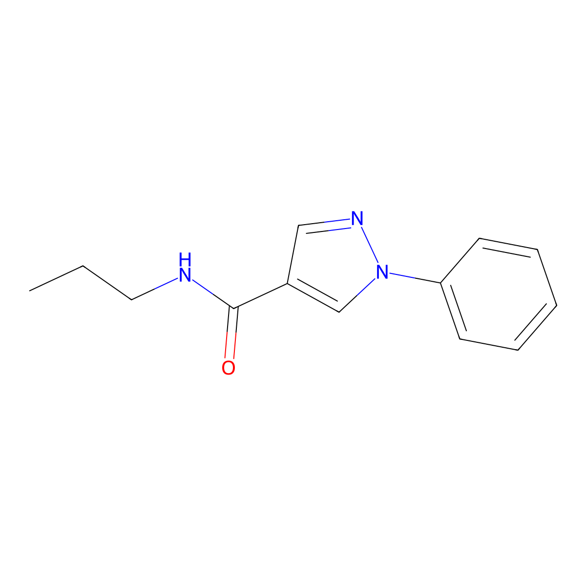 1-phenyl-N-propyl-1H-pyrazole-4-carboxamide molecular structure, CAS 1135082-66-4