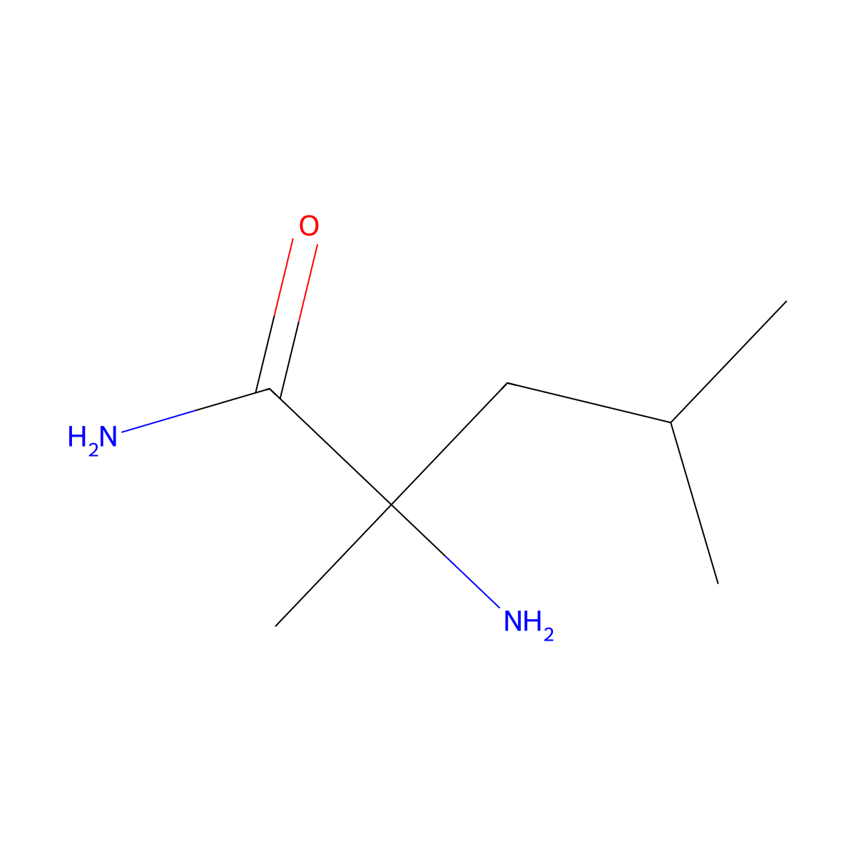 2-Amino-2,4-dimethylpentanamide molecular structure, CAS 113509-60-7