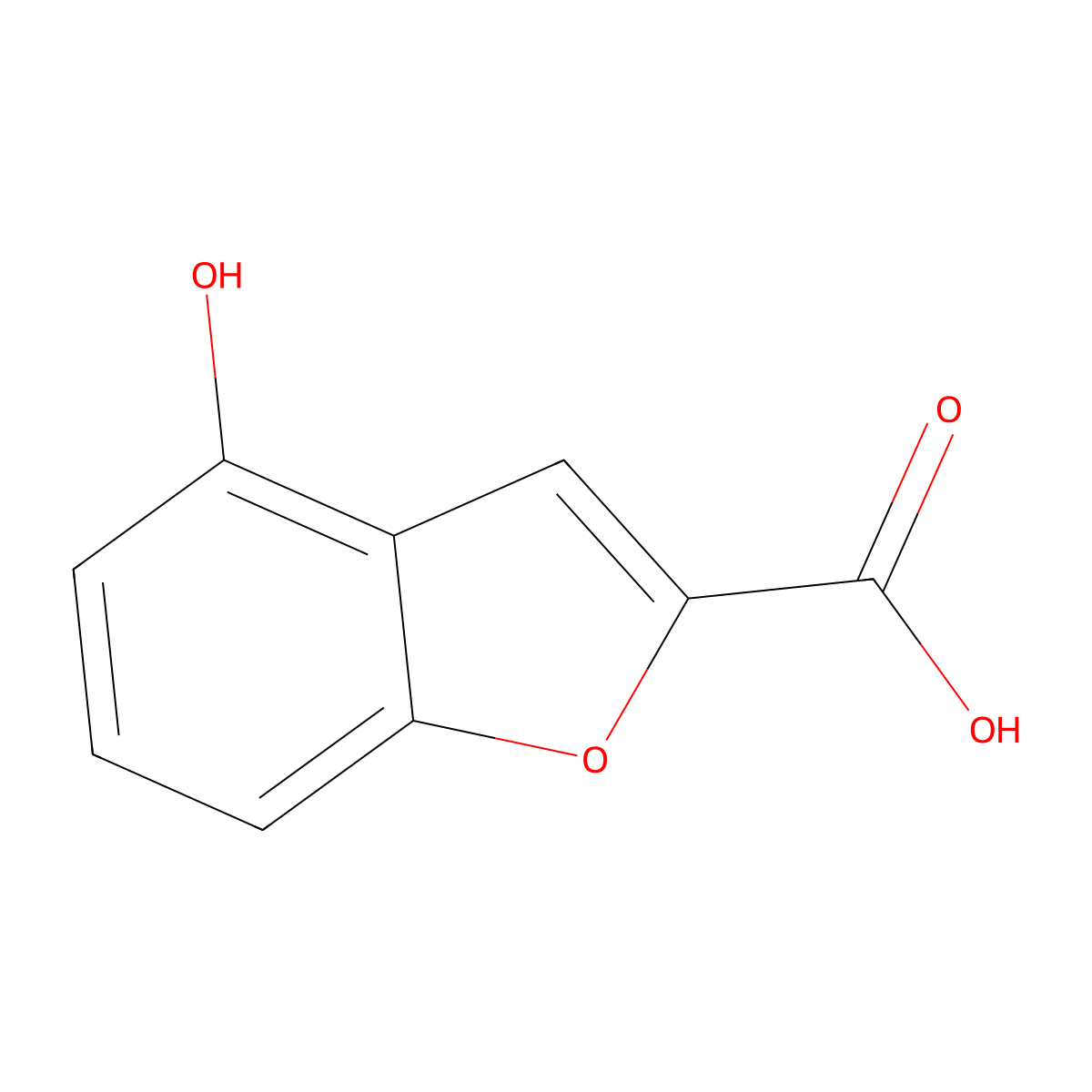 4-Hydroxy-1-benzofuran-2-carboxylic acid molecular structure, CAS 113511-42-5