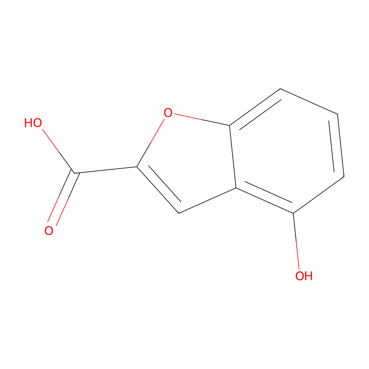 4-Hydroxy-1-benzofuran-2-carboxylic acid molecular structure, CAS 113511-42-5