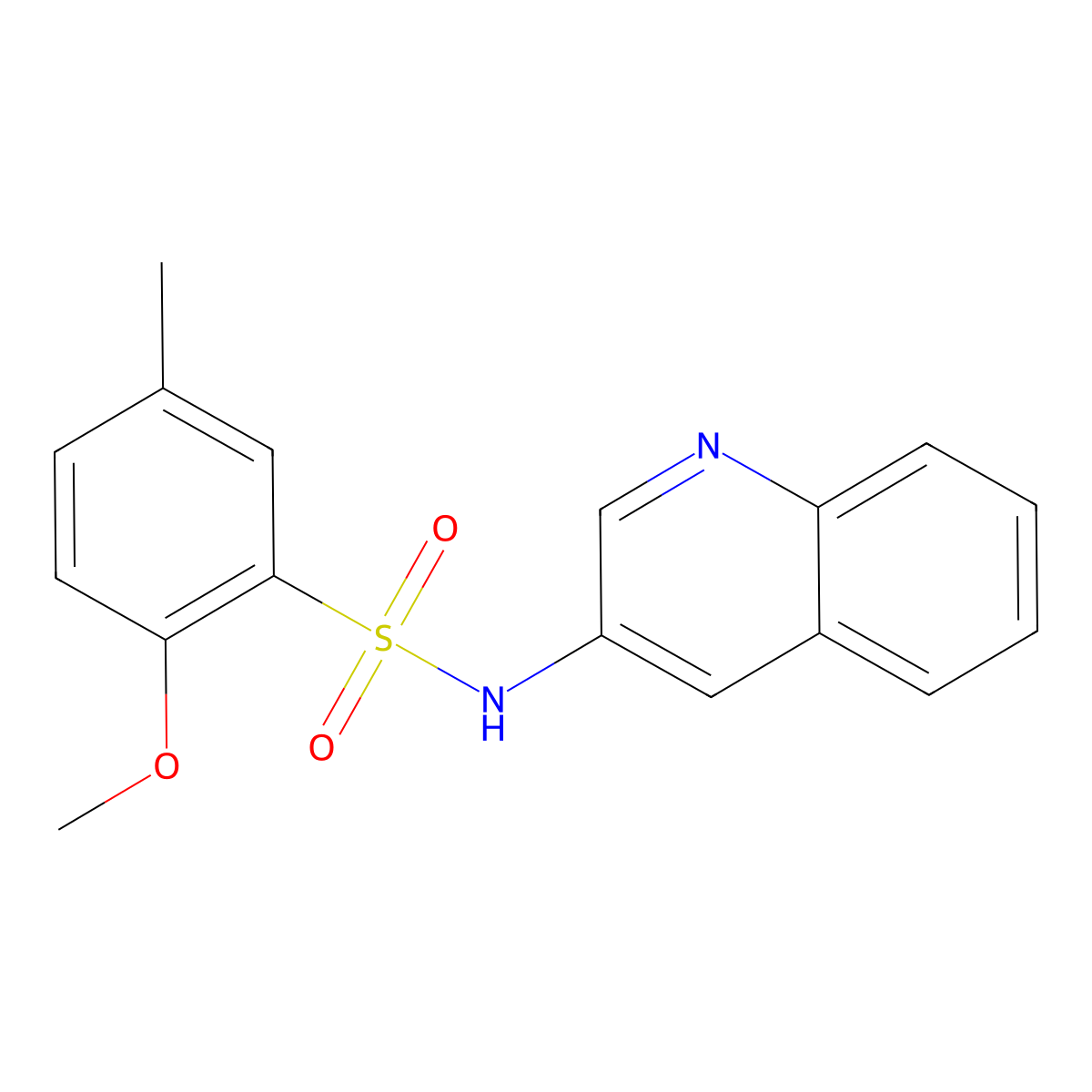2-Methoxy-5-methyl-N-(quinolin-3-yl)benzenesulfonamide molecular structure, CAS 1135110-63-2