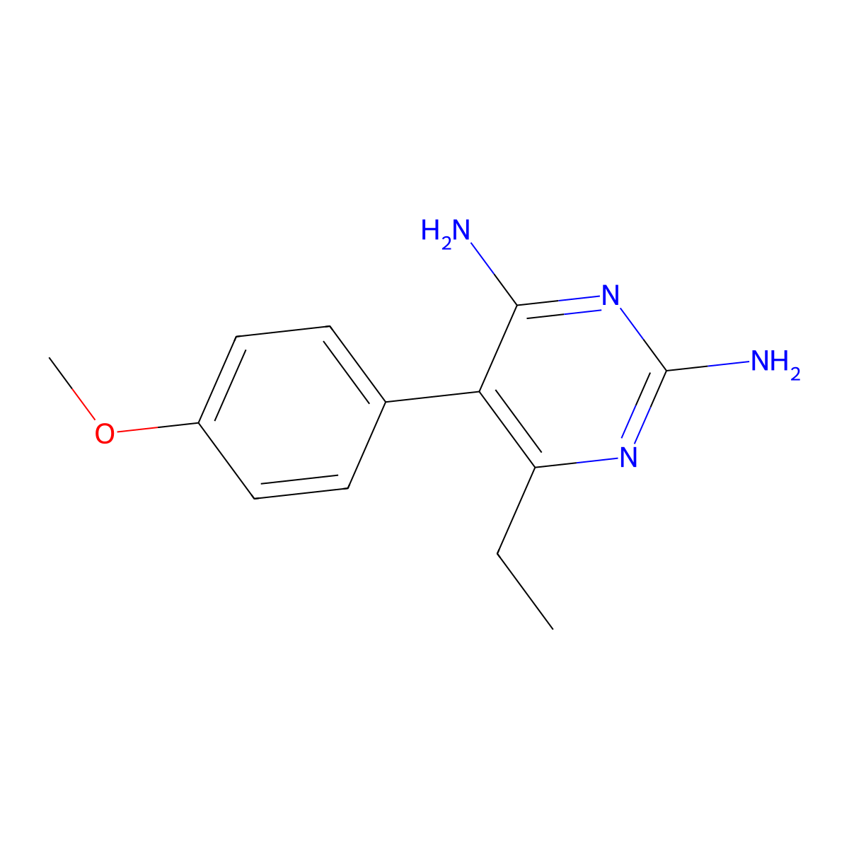 6-Ethyl-5-(4-methoxyphenyl)pyrimidine-2,4-diamine molecular structure, CAS 113512-19-9