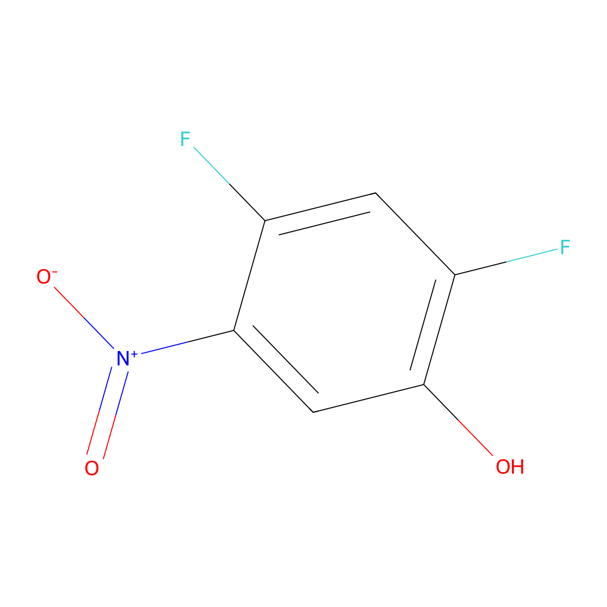 2,4-Difluoro-5-nitrophenol molecular structure, CAS 113512-57-5