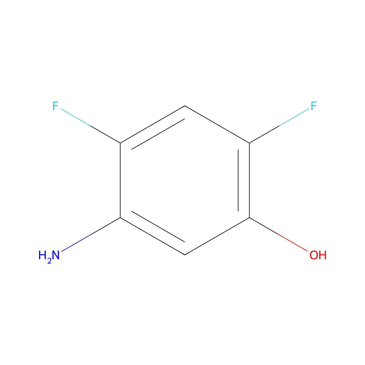 5-Amino-2,4-difluorophenol molecular structure, CAS 113512-71-3