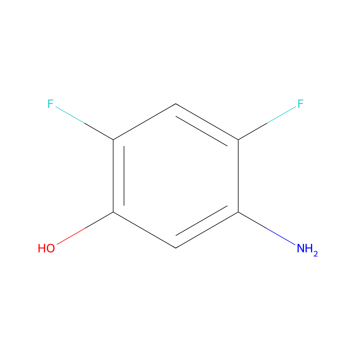 5-Amino-2,4-difluorophenol molecular structure, CAS 113512-71-3