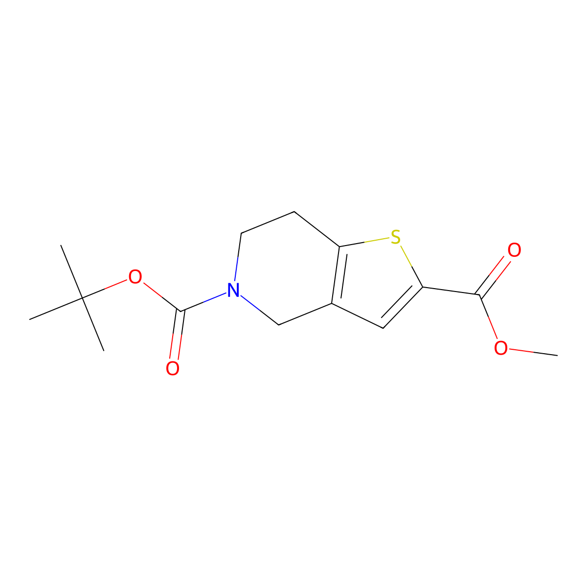 5-tert-Butyl 2-methyl 6,7-dihydrothieno[3,2-c]pyridine-2,5(4H)-dicarboxylate molecular structure, CAS 1135123-74-8