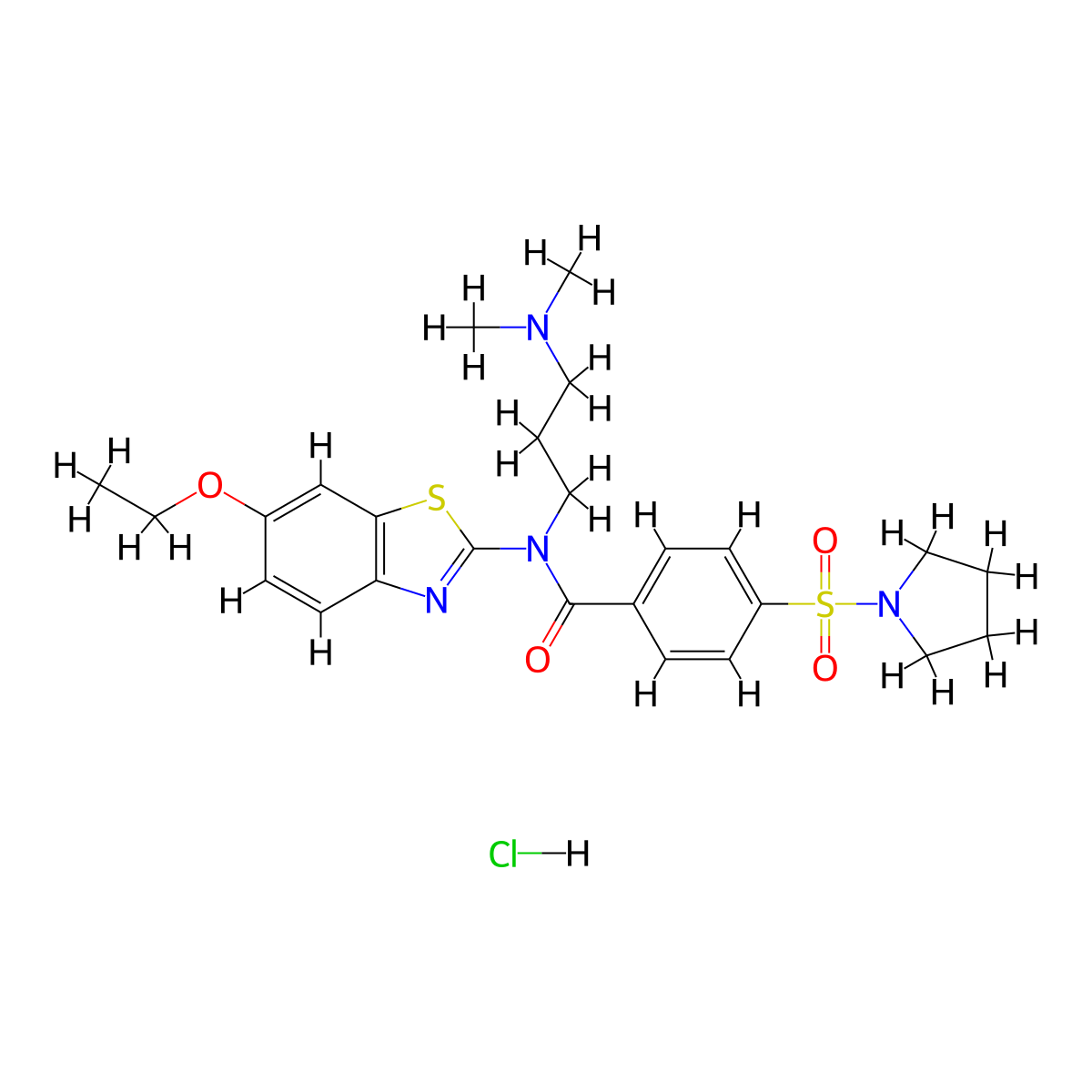 N-[3-(Dimethylamino)propyl]-N-(6-ethoxy-1,3-benzothiazol-2-YL)-4-(pyrrolidine-1-sulfonyl)benzamide hydrochloride molecular structure, CAS 1135131-73-5