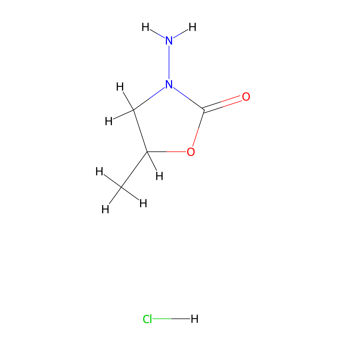 3-Amino-5-methyl-1,3-oxazolidin-2-one hydrochloride molecular structure, CAS 1135132-01-2