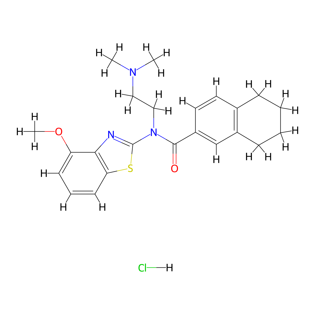 N-[2-(Dimethylamino)ethyl]-N-(4-methoxy-1,3-benzothiazol-2-YL)-5,6,7,8-tetrahydronaphthalene-2-carboxamide hydrochloride molecular structure, CAS 1135132-94-3