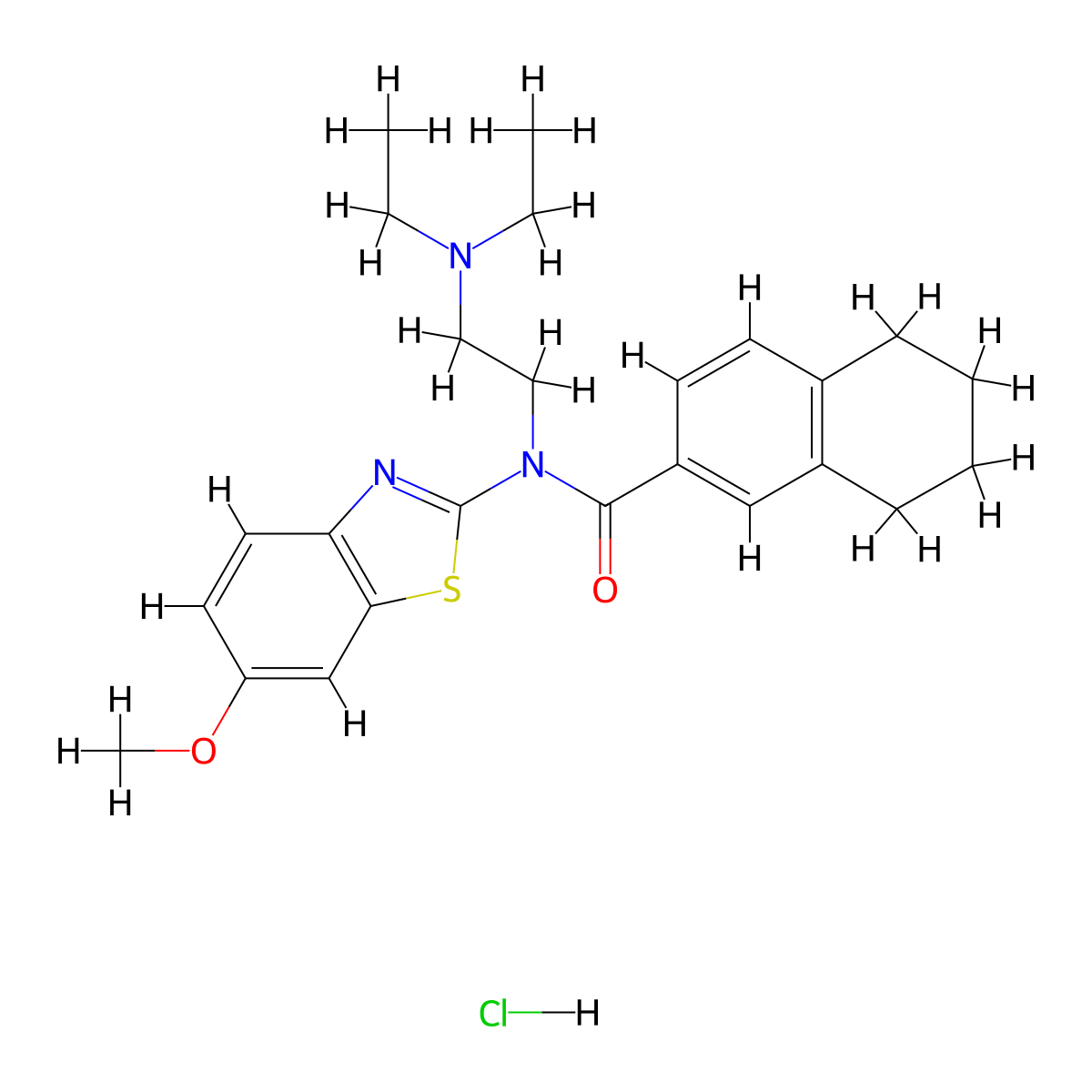 N-[2-(Diethylamino)ethyl]-N-(6-methoxy-1,3-benzothiazol-2-YL)-5,6,7,8-tetrahydronaphthalene-2-carboxamide hydrochloride molecular structure, CAS 1135133-49-1