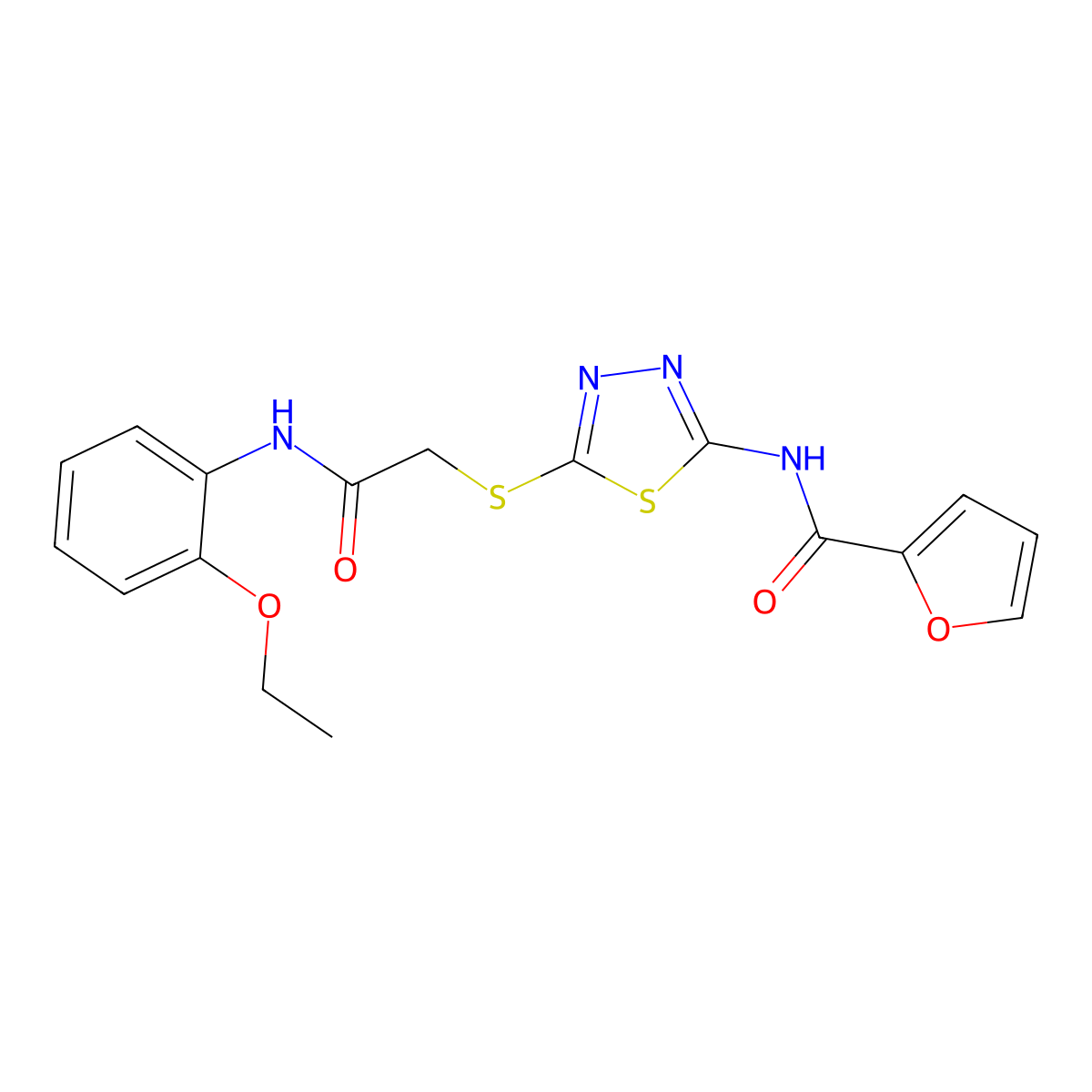 N-[5-({[(2-ethoxyphenyl)carbamoyl]methyl}sulfanyl)-1,3,4-thiadiazol-2-yl]furan-2-carboxamide molecular structure, CAS 1135133-58-2