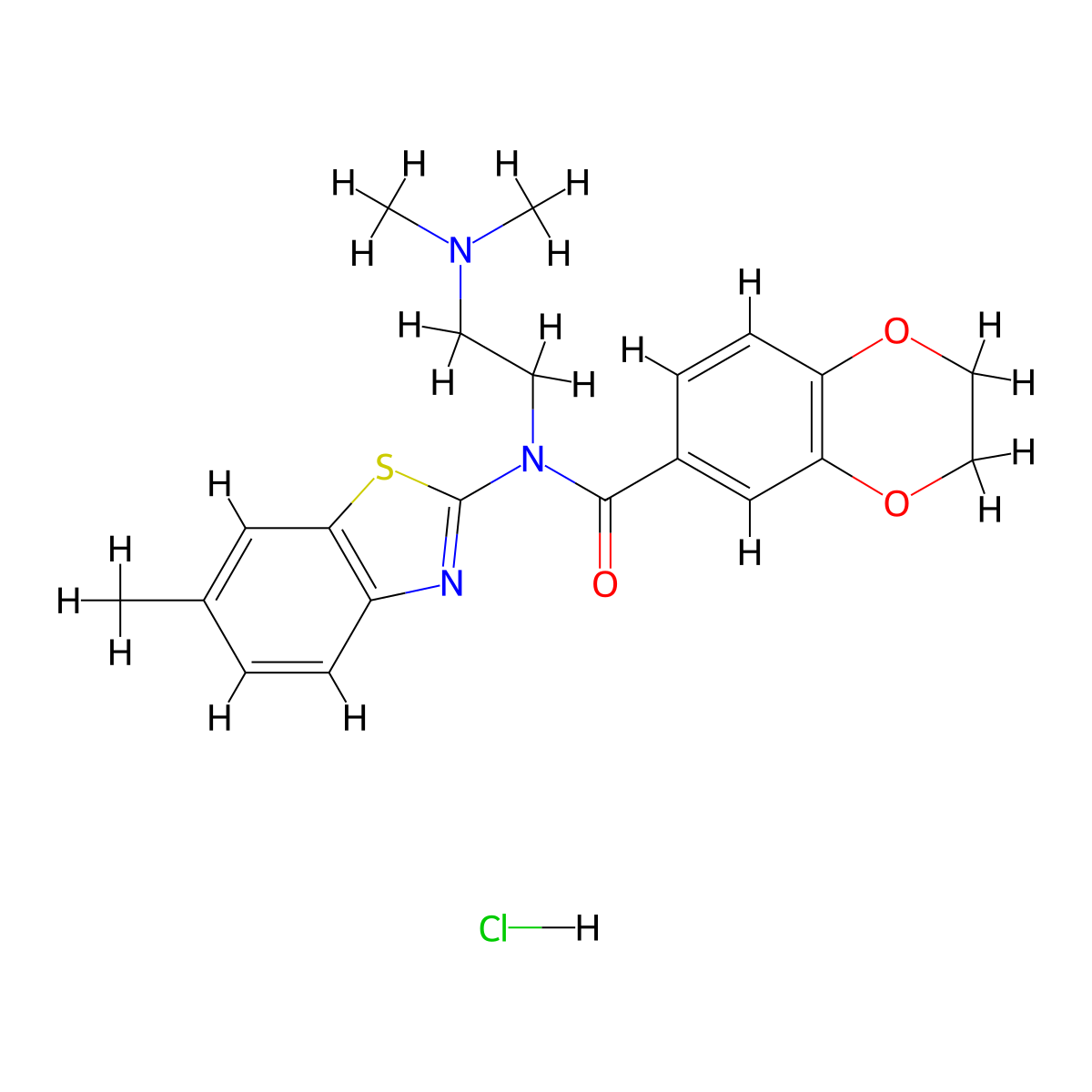 N-[2-(Dimethylamino)ethyl]-N-(6-methyl-1,3-benzothiazol-2-YL)-2,3-dihydro-1,4-benzodioxine-6-carboxamide hydrochloride molecular structure, CAS 1135134-07-4