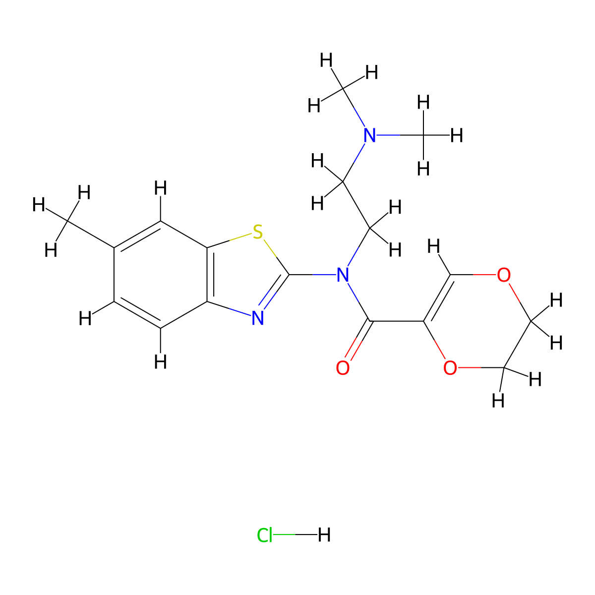 N-[2-(Dimethylamino)ethyl]-N-(6-methyl-1,3-benzothiazol-2-YL)-5,6-dihydro-1,4-dioxine-2-carboxamide hydrochloride molecular structure, CAS 1135134-29-0