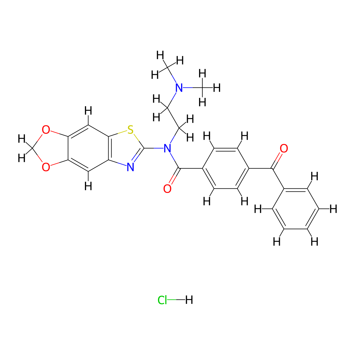 4-benzoyl-N-[2-(dimethylamino)ethyl]-N-{4,6-dioxa-10-thia-12-azatricyclo[7.3.0.0^{3,7}]dodeca-1(9),2,7,11-tetraen-11-yl}benzamide hydrochloride molecular structure, CAS 1135134-94-9