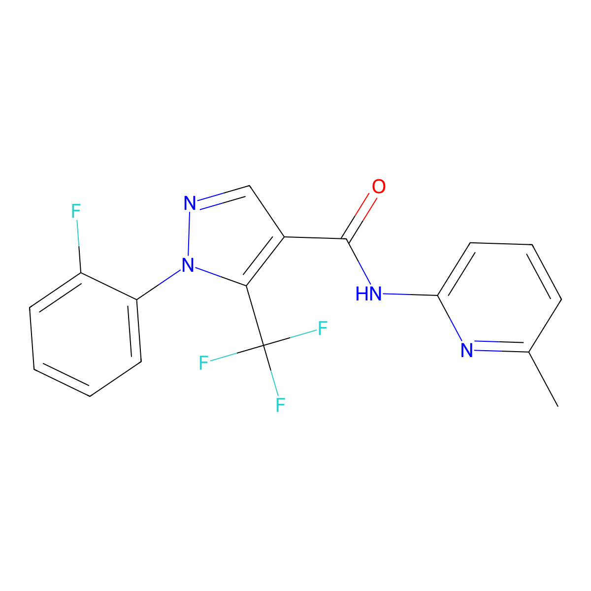 1-(2-fluorophenyl)-N-(6-methylpyridin-2-yl)-5-(trifluoromethyl)-1H-pyrazole-4-carboxamide molecular structure, CAS 1135139-56-8