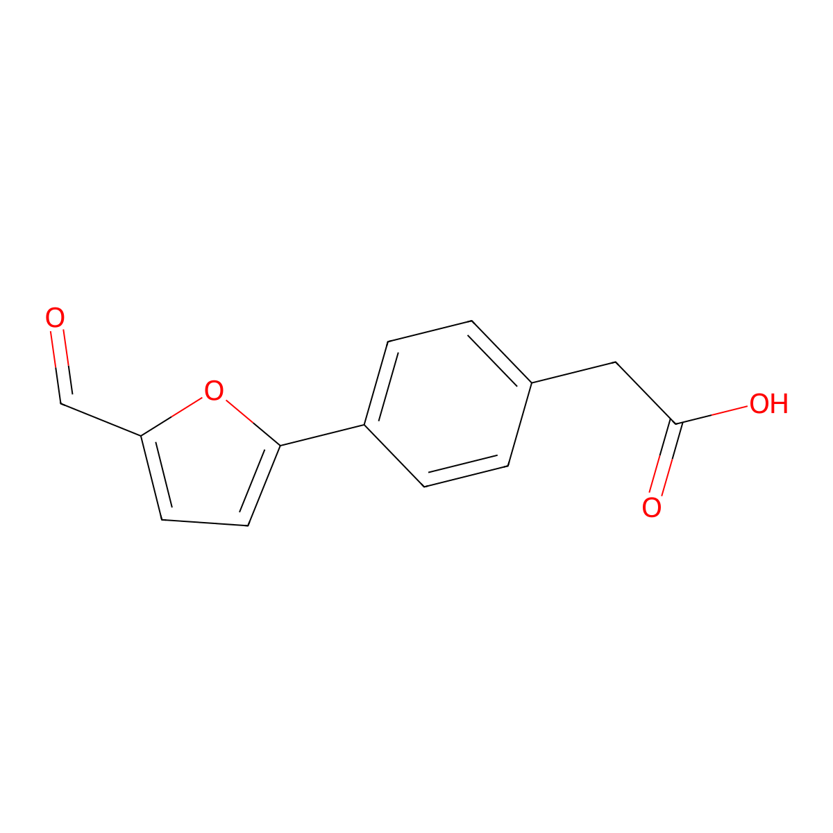 [4-(5-Formylfuran-2-yl)phenyl]acetic acid molecular structure, CAS 113516-90-8