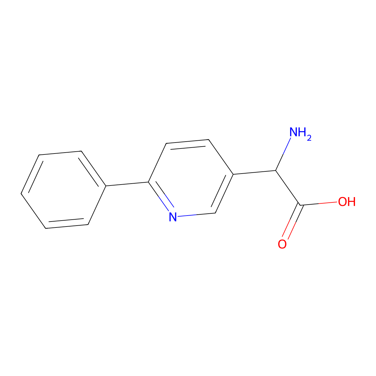 2-Amino-2-(6-phenyl-3-pyridyl)acetic Acid molecular structure, CAS 1135189-28-4
