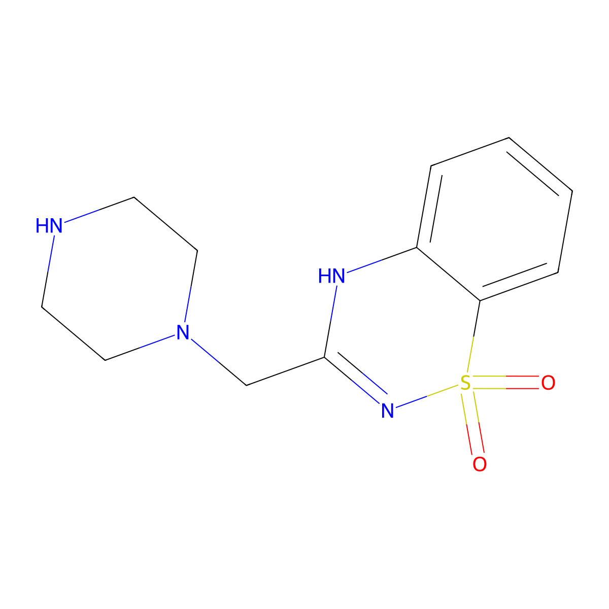 3-[(piperazin-1-yl)methyl]-4H-1lambda6,2,4-benzothiadiazine-1,1-dione molecular structure, CAS 1135189-86-4