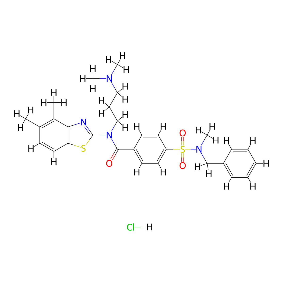 4-[Benzyl(methyl)sulfamoyl]-N-(4,5-dimethyl-1,3-benzothiazol-2-YL)-N-[3-(dimethylamino)propyl]benzamide hydrochloride molecular structure, CAS 1135194-61-4