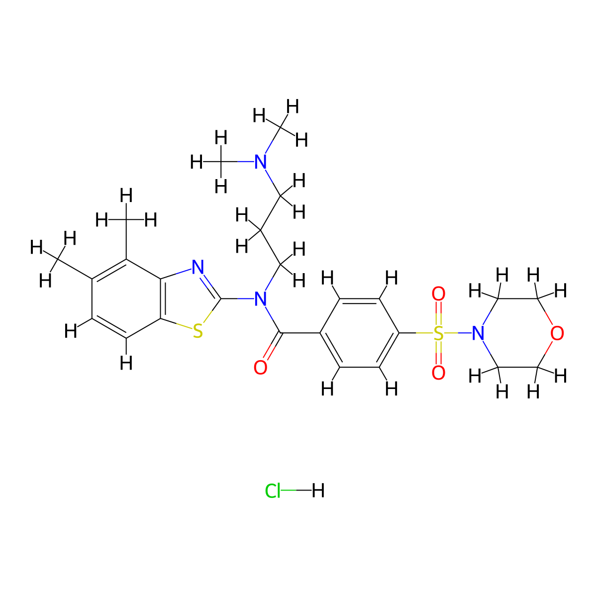 N-(4,5-Dimethyl-1,3-benzothiazol-2-YL)-N-[3-(dimethylamino)propyl]-4-(morpholine-4-sulfonyl)benzamide hydrochloride molecular structure, CAS 1135195-67-3