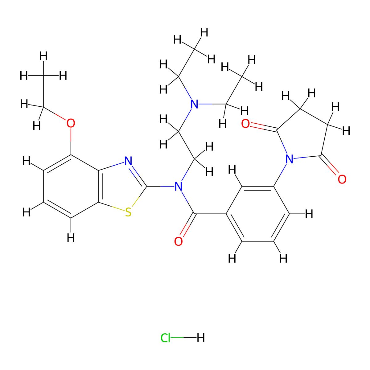 N-[2-(Diethylamino)ethyl]-3-(2,5-dioxopyrrolidin-1-YL)-N-(4-ethoxy-1,3-benzothiazol-2-YL)benzamide hydrochloride molecular structure, CAS 1135198-10-5