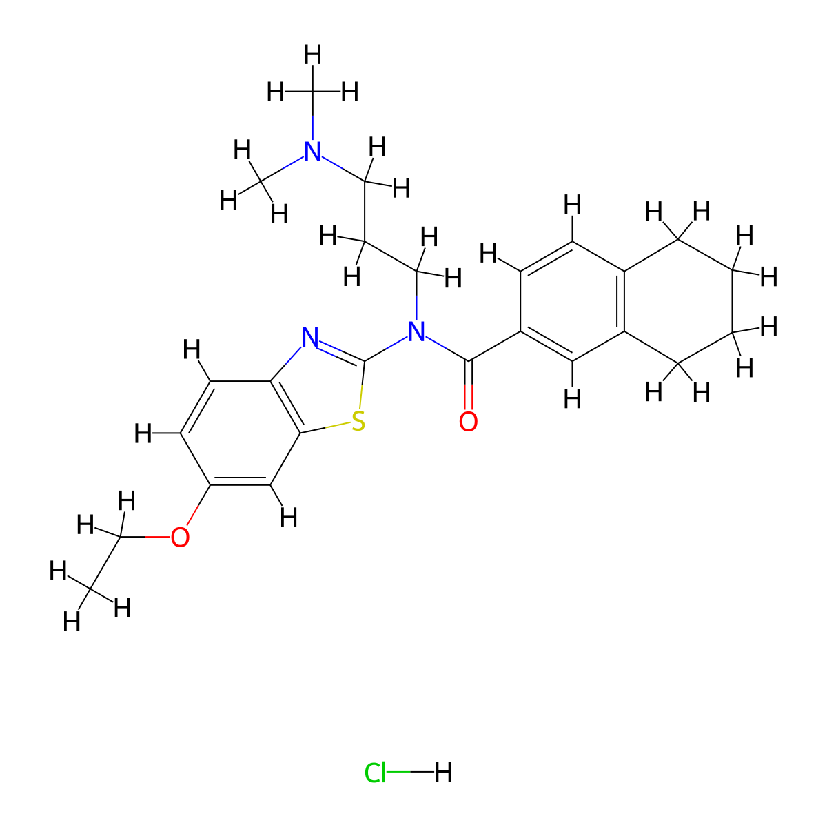 N-[3-(Dimethylamino)propyl]-N-(6-ethoxy-1,3-benzothiazol-2-YL)-5,6,7,8-tetrahydronaphthalene-2-carboxamide hydrochloride molecular structure, CAS 1135198-95-6
