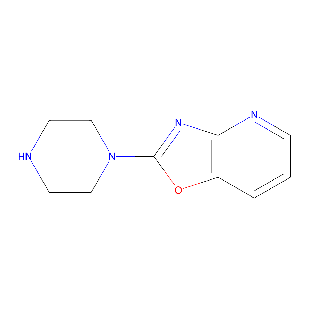 2-Piperazin-1-yl[1,3]oxazolo[4,5-b]pyridine molecular structure, CAS 113520-22-2
