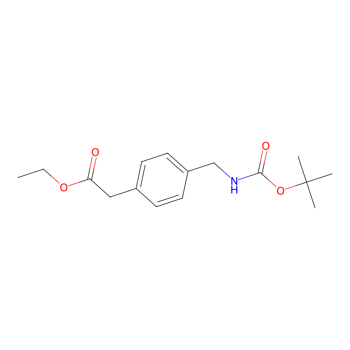 Tert-butyl 4-((ethoxycarbonyl)methyl)benzylcarbamate molecular structure, CAS 113520-37-9