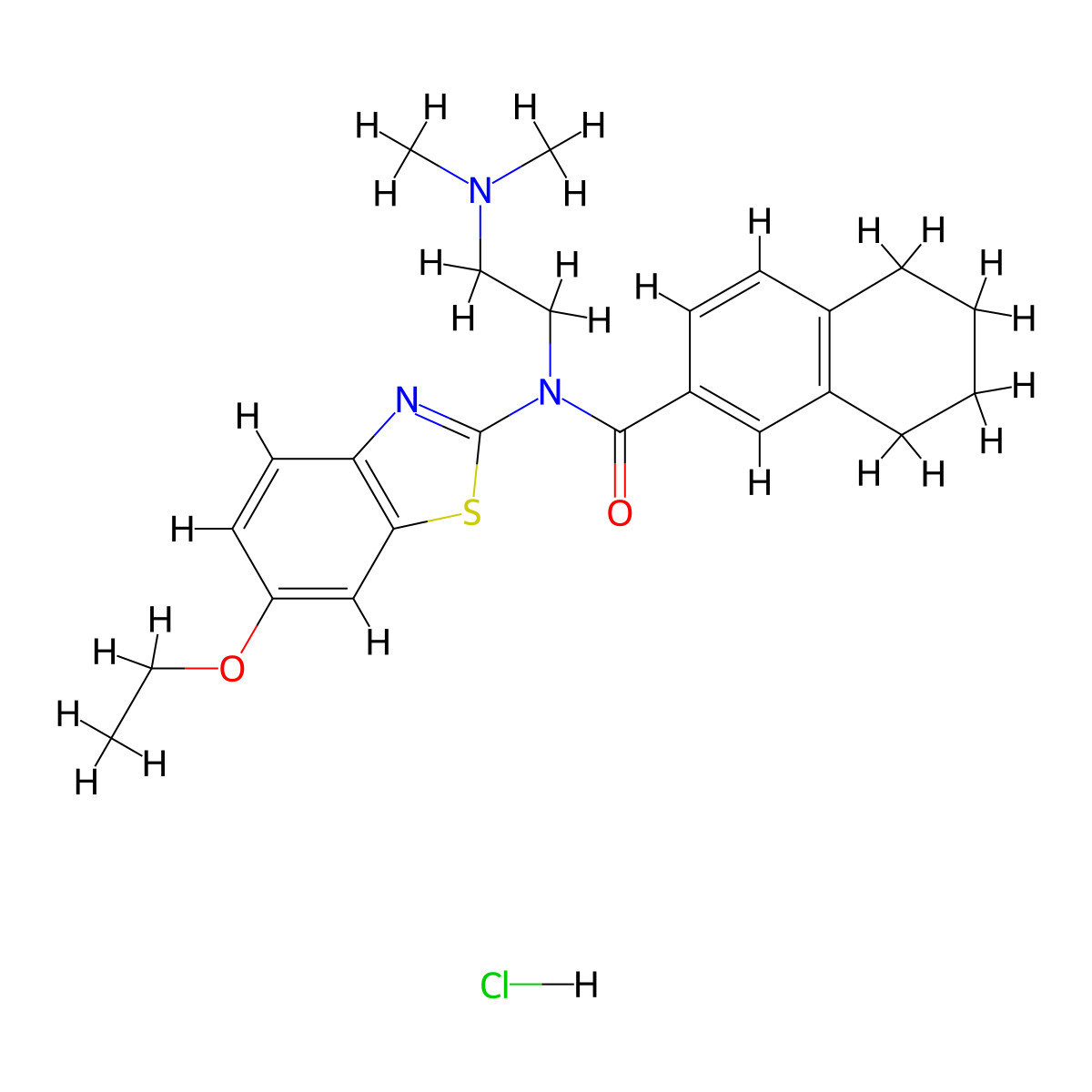 N-[2-(Dimethylamino)ethyl]-N-(6-ethoxy-1,3-benzothiazol-2-YL)-5,6,7,8-tetrahydronaphthalene-2-carboxamide hydrochloride molecular structure, CAS 1135200-42-8
