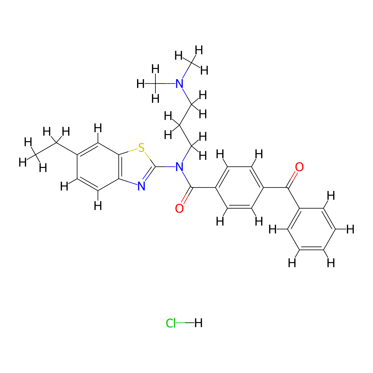 4-Benzoyl-N-[3-(dimethylamino)propyl]-N-(6-ethyl-1,3-benzothiazol-2-YL)benzamide hydrochloride molecular structure, CAS 1135203-34-7