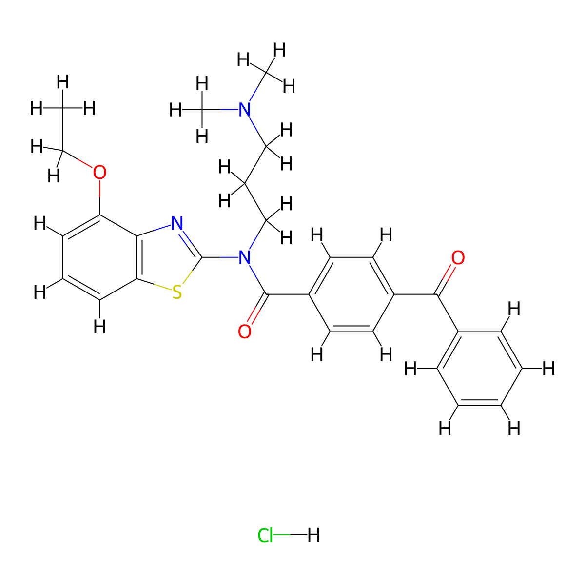 4-Benzoyl-N-[3-(dimethylamino)propyl]-N-(4-ethoxy-1,3-benzothiazol-2-YL)benzamide hydrochloride molecular structure, CAS 1135203-62-1