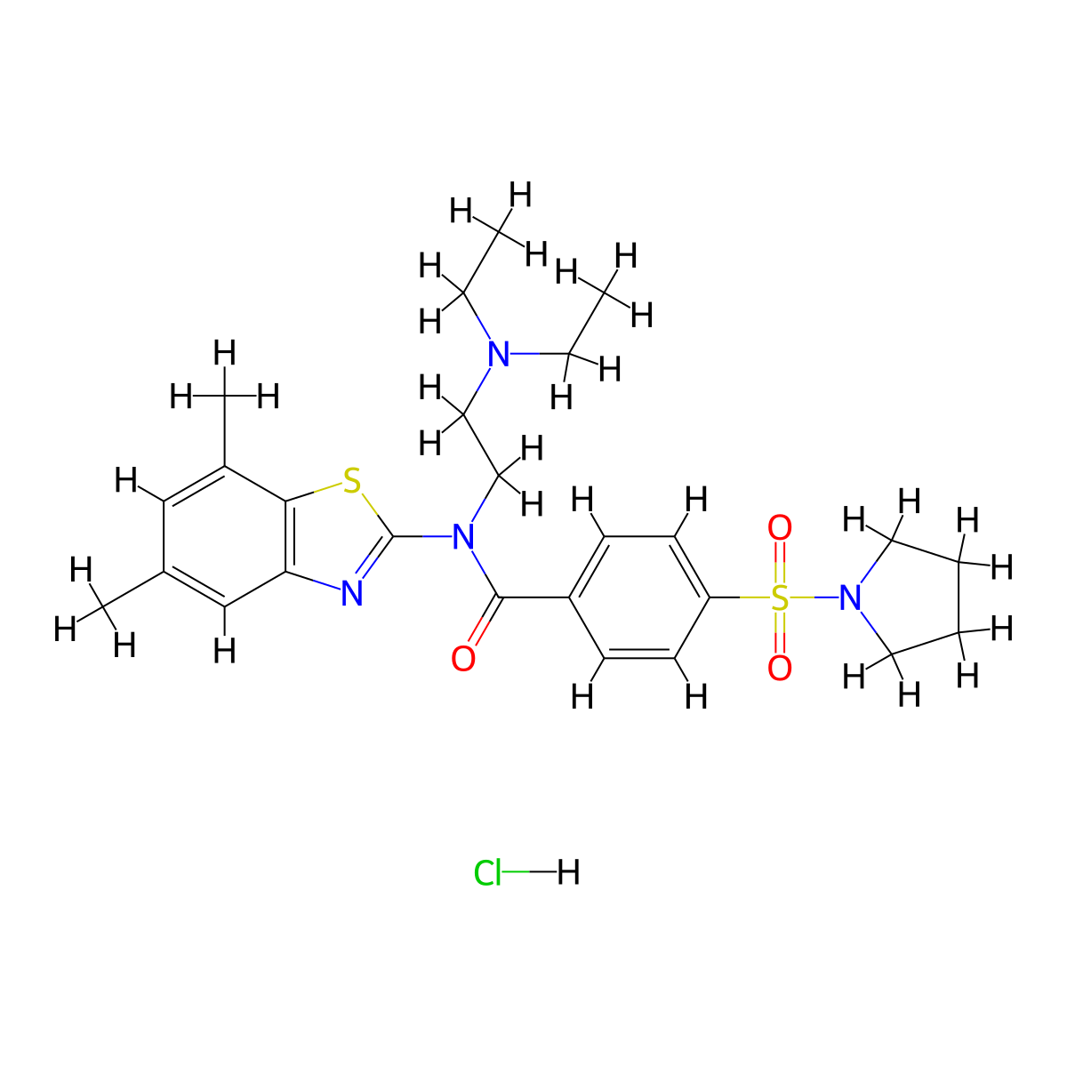 N-[2-(Diethylamino)ethyl]-N-(5,7-dimethyl-1,3-benzothiazol-2-YL)-4-(pyrrolidine-1-sulfonyl)benzamide hydrochloride molecular structure, CAS 1135204-02-2