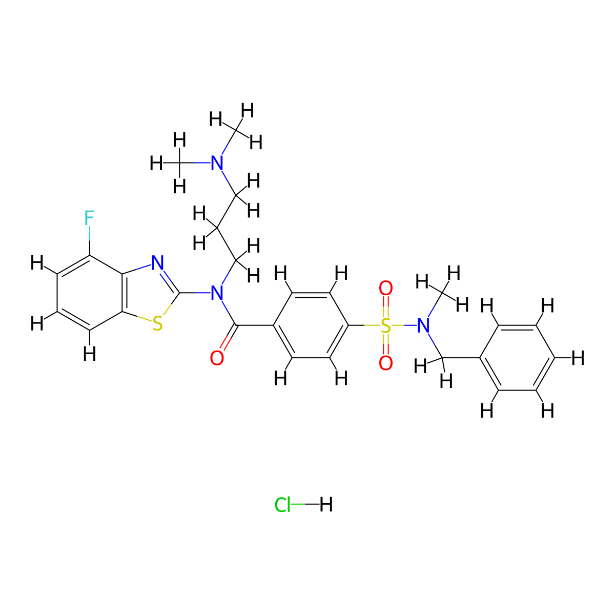 4-[Benzyl(methyl)sulfamoyl]-N-[3-(dimethylamino)propyl]-N-(4-fluoro-1,3-benzothiazol-2-YL)benzamide hydrochloride molecular structure, CAS 1135204-03-3