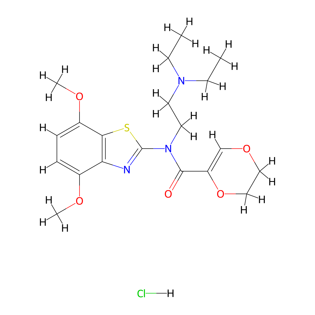 N-[2-(Diethylamino)ethyl]-N-(4,7-dimethoxy-1,3-benzothiazol-2-YL)-5,6-dihydro-1,4-dioxine-2-carboxamide hydrochloride molecular structure, CAS 1135204-42-0