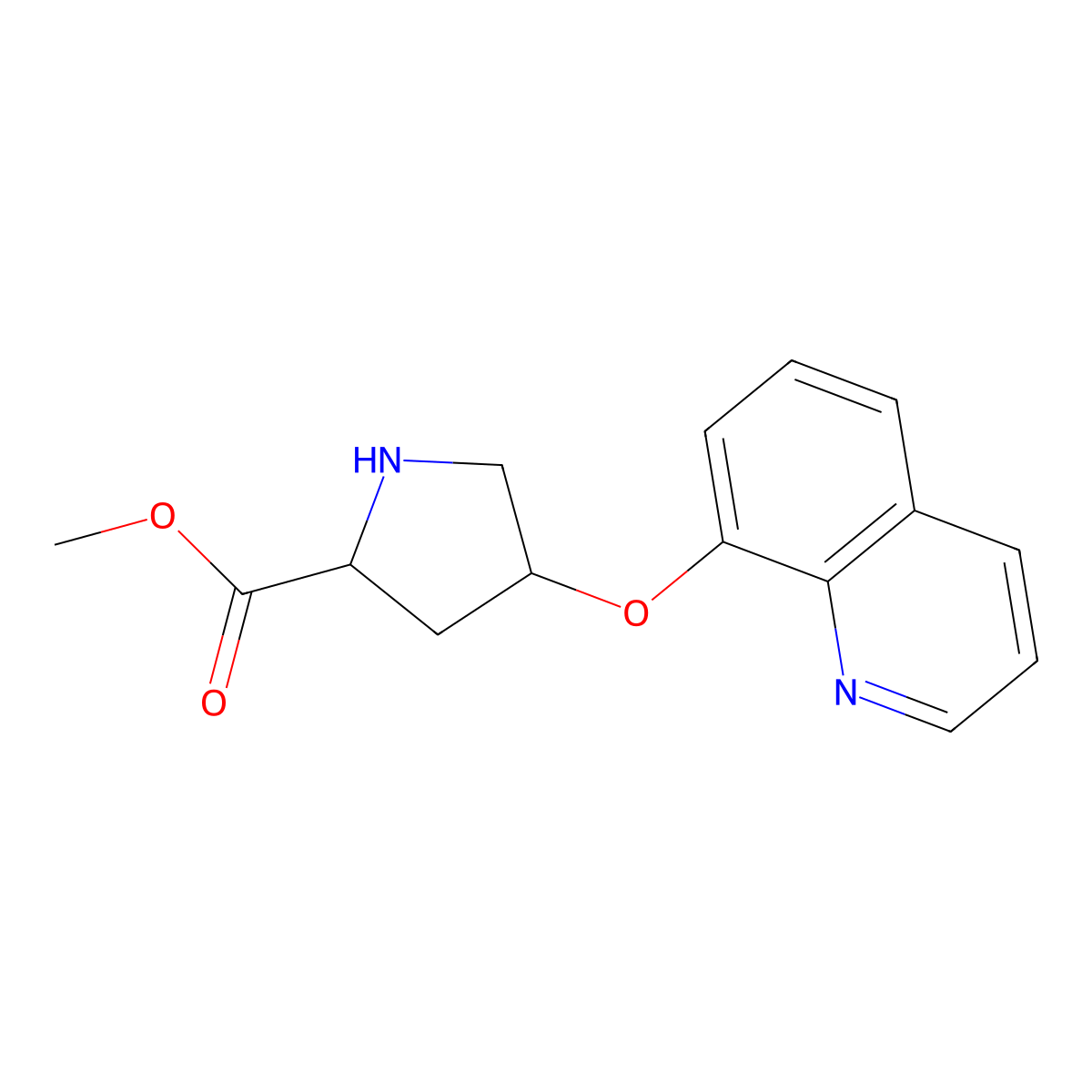 Methyl (2S,4S)-4-(8-quinolinyloxy)-2-pyrrolidinecarboxylate molecular structure, CAS 1135204-93-1