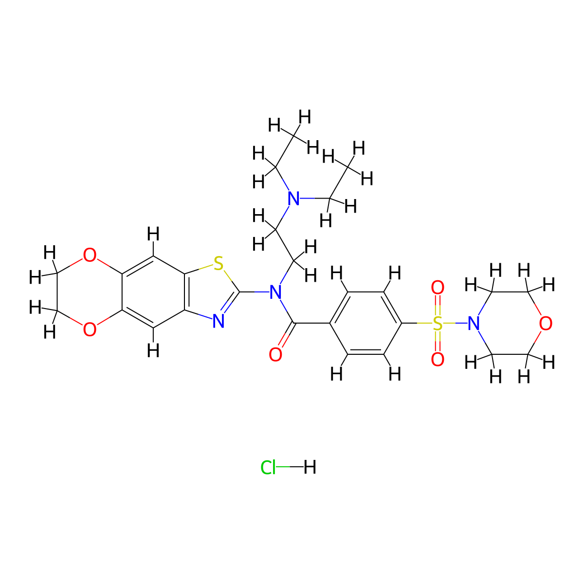 N-[2-(diethylamino)ethyl]-N-{10,13-dioxa-4-thia-6-azatricyclo[7.4.0.0^{3,7}]trideca-1,3(7),5,8-tetraen-5-yl}-4-(morpholine-4-sulfonyl)benzamide hydrochloride molecular structure, CAS 1135204-98-6