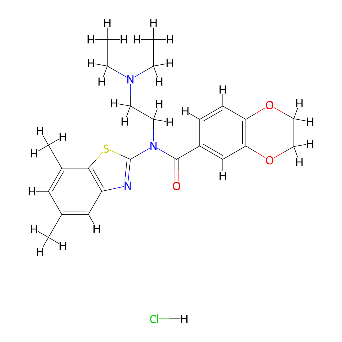 N-[2-(Diethylamino)ethyl]-N-(5,7-dimethyl-1,3-benzothiazol-2-YL)-2,3-dihydro-1,4-benzodioxine-6-carboxamide hydrochloride molecular structure, CAS 1135205-25-2