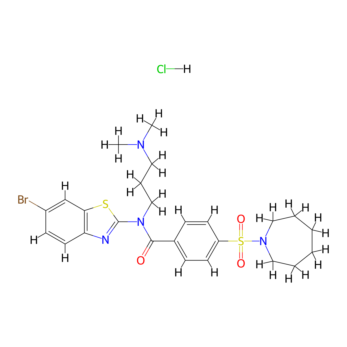 4-(Azepane-1-sulfonyl)-N-(6-bromo-1,3-benzothiazol-2-YL)-N-[3-(dimethylamino)propyl]benzamide hydrochloride molecular structure, CAS 1135207-61-2