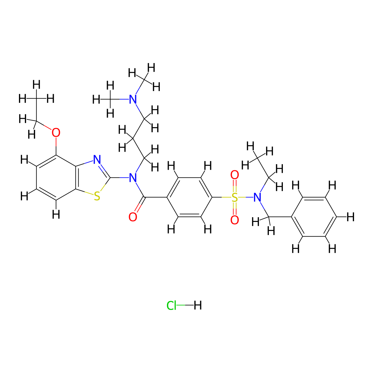 4-[Benzyl(ethyl)sulfamoyl]-N-[3-(dimethylamino)propyl]-N-(4-ethoxy-1,3-benzothiazol-2-YL)benzamide hydrochloride molecular structure, CAS 1135208-19-3