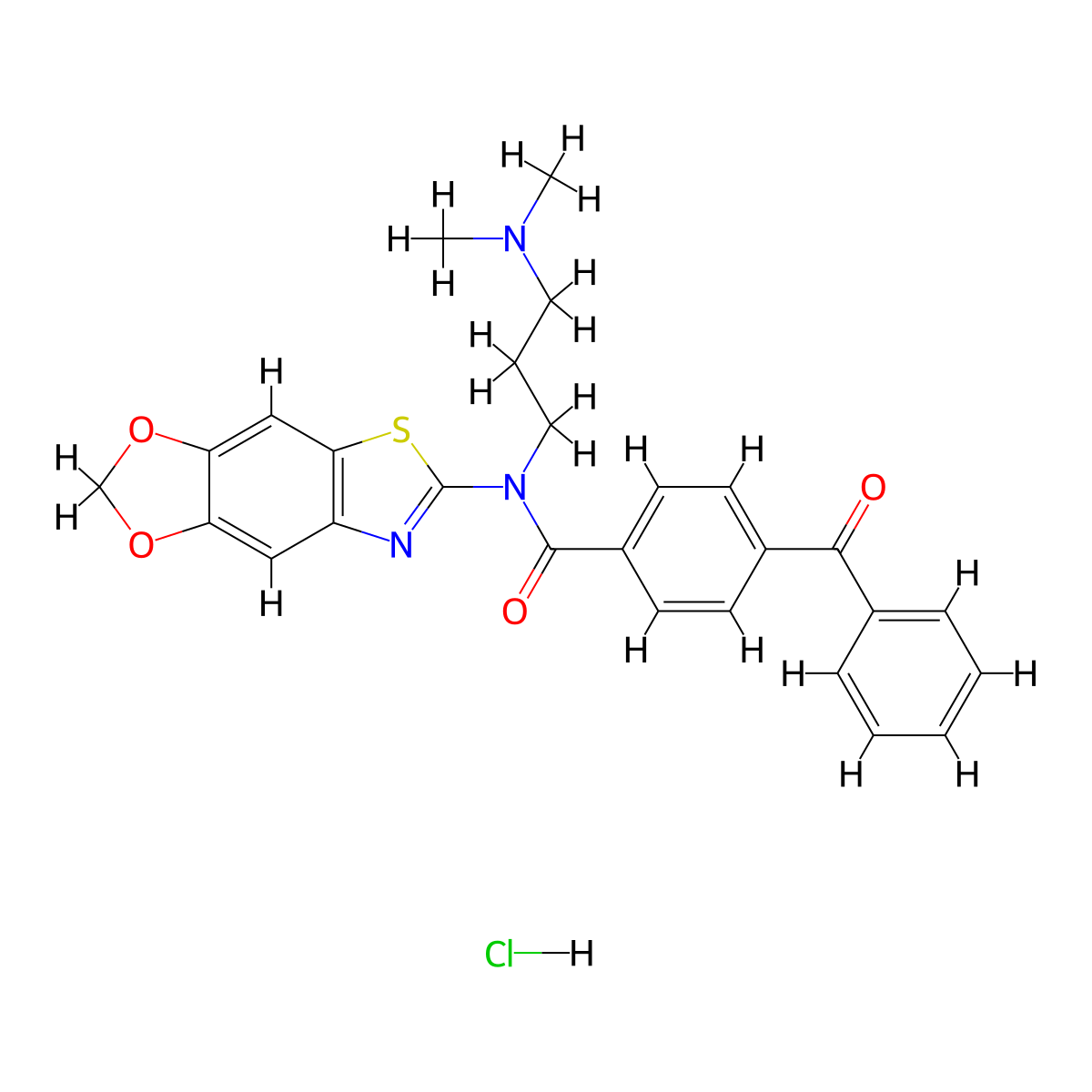 4-benzoyl-N-[3-(dimethylamino)propyl]-N-{4,6-dioxa-10-thia-12-azatricyclo[7.3.0.0^{3,7}]dodeca-1(9),2,7,11-tetraen-11-yl}benzamide hydrochloride molecular structure, CAS 1135208-71-7