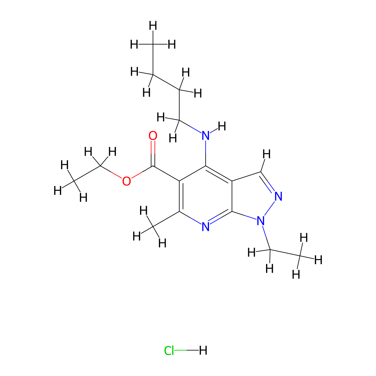 Tracazolate hydrochloride molecular structure, CAS 1135210-68-2