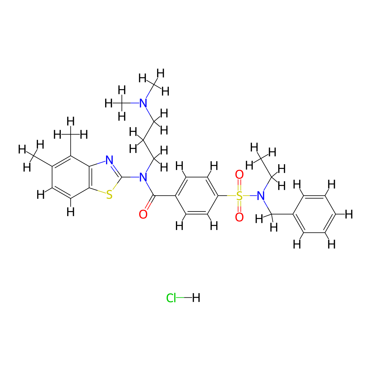 4-[Benzyl(ethyl)sulfamoyl]-N-(4,5-dimethyl-1,3-benzothiazol-2-YL)-N-[3-(dimethylamino)propyl]benzamide hydrochloride molecular structure, CAS 1135211-28-7