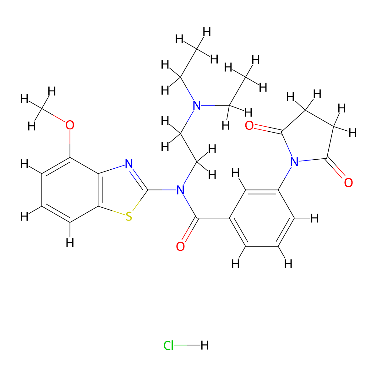 N-[2-(Diethylamino)ethyl]-3-(2,5-dioxopyrrolidin-1-YL)-N-(4-methoxy-1,3-benzothiazol-2-YL)benzamide hydrochloride molecular structure, CAS 1135212-02-0